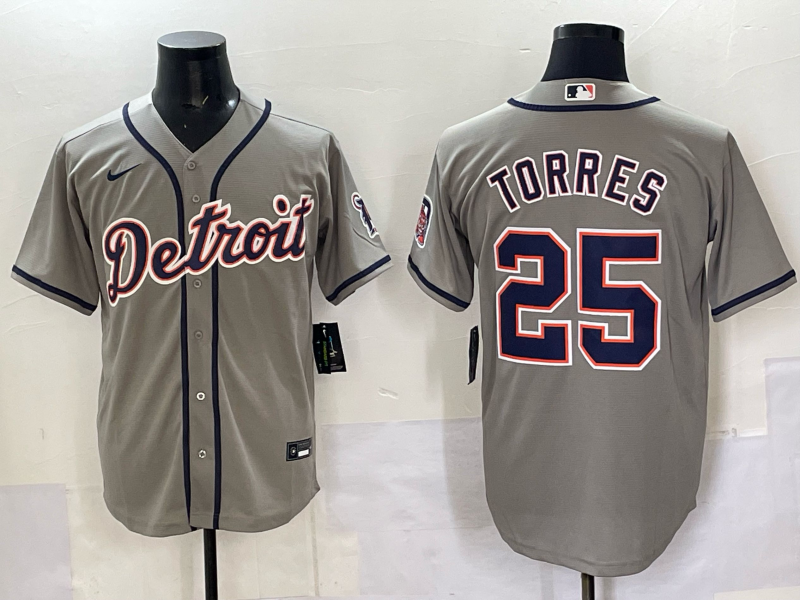 Men 2025 Detroit Tigers #25 Torres grey Game Nike MLB Jersey 005->pittsburgh steelers->NFL Jersey
